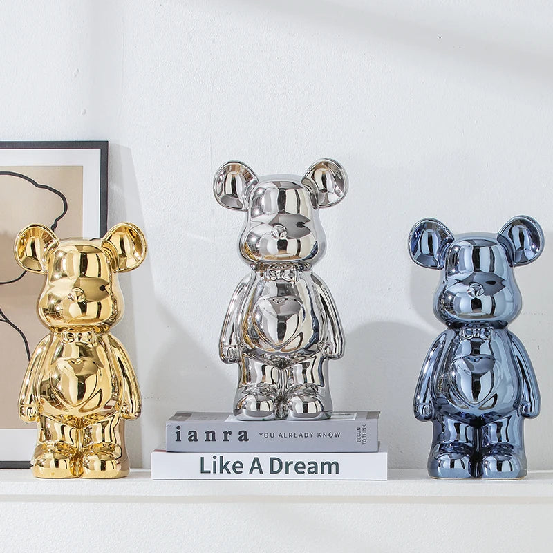 Aesthetic Bear Brick Ceramic Statue